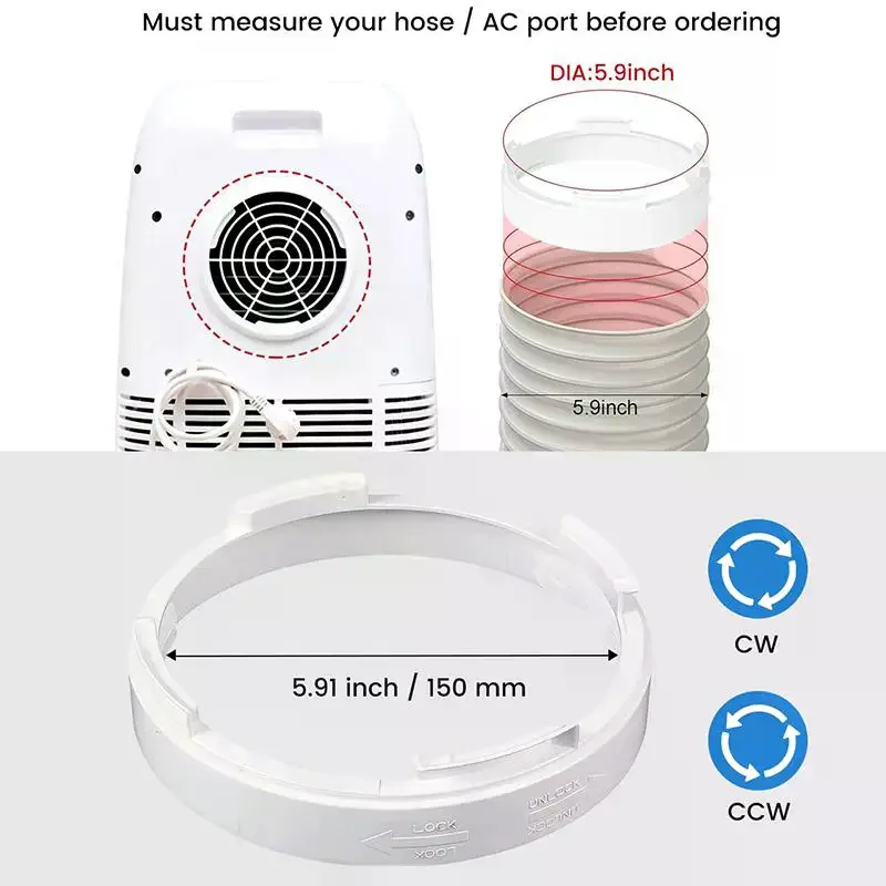 /PFU/Duct Interface For Portable Air Conditioner Hose Tube Connector PP 15cm For Mobile Air Conditioner Hose Exhaust