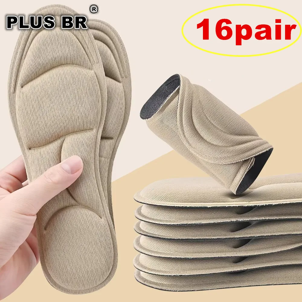 32Pcs=16pair 5D Massage Memory Foam Insoles Thickening Breathable Cushion Cushioning Comfort Suitable For High Heels Insoles
