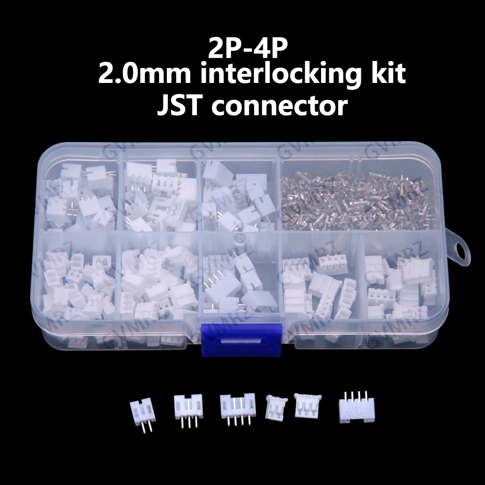 

300PCS 2.0mm interlocking kit PH2.0mm pitch 2P 3P 4P housing pin header JST connector 2P 3P 4P