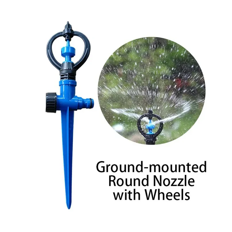 Round Wheel Automatic Rotating Garden Sprinkler