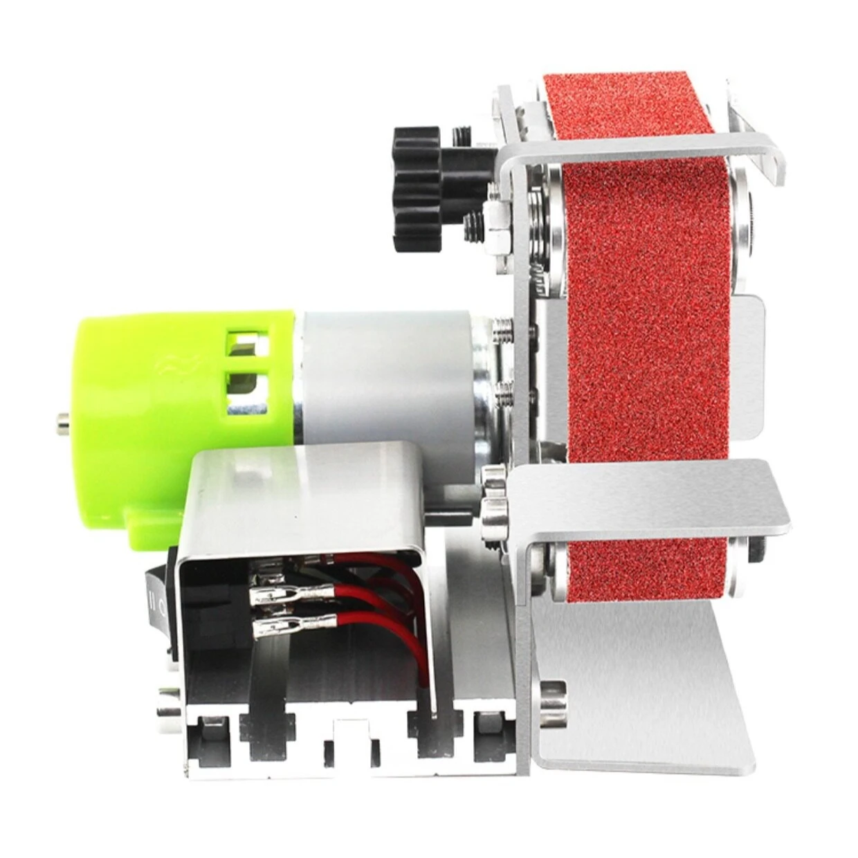

4-axis Variable Speed Mini Belt Sander Multifunctional Handheld Grinder DIY Knife Sharpening Tool 775 Motor 110-240V