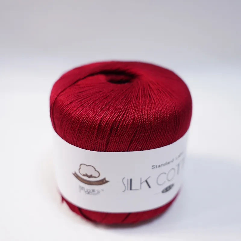 1PCS 50g Seide Spitze Baumwolle Milch Häkeln Garn Baby Handgestrickte Warme Weiche Strickgarn für Hand stricken Liefert Kreuz Stich