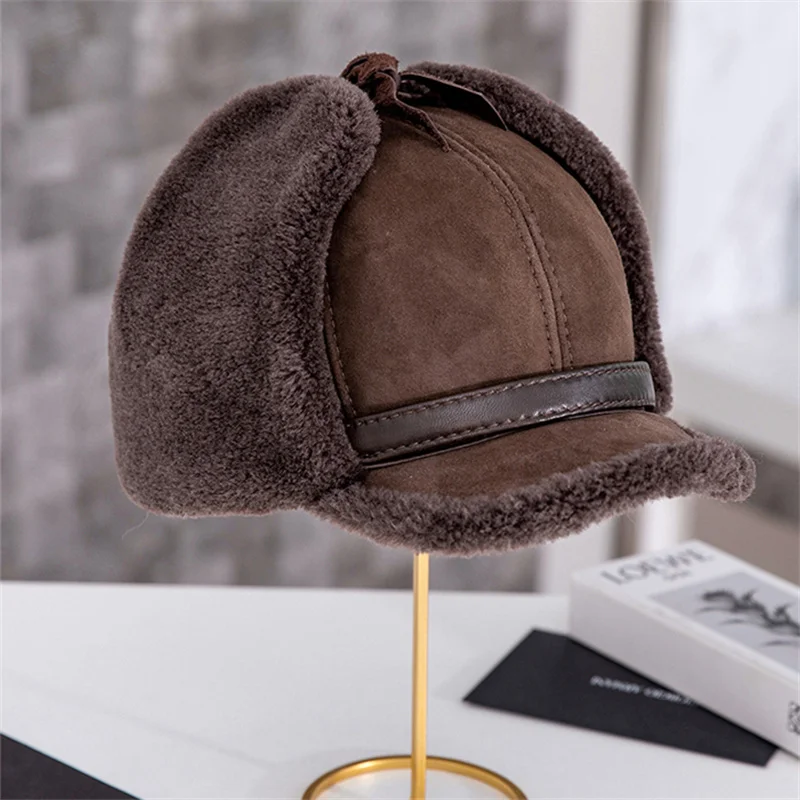 Winter Hats Woman Wool Fur Hat Unisex Warm Bomber Russian Hat Woman Ushanka Hats With Ear Flaps Thick Snow Earflaps Baseball Cap