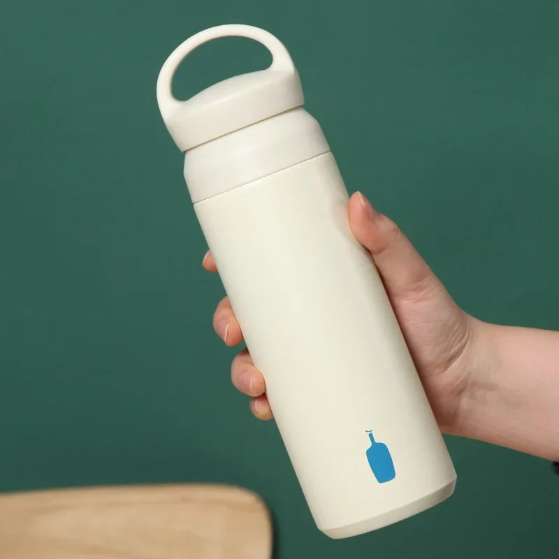 Blue Thermal Mug Vacuum Flask Water Bottle Travel Leak-Proof Coffee Carter Cup Portable 500ml Stainless Steel Cups Office Gifts