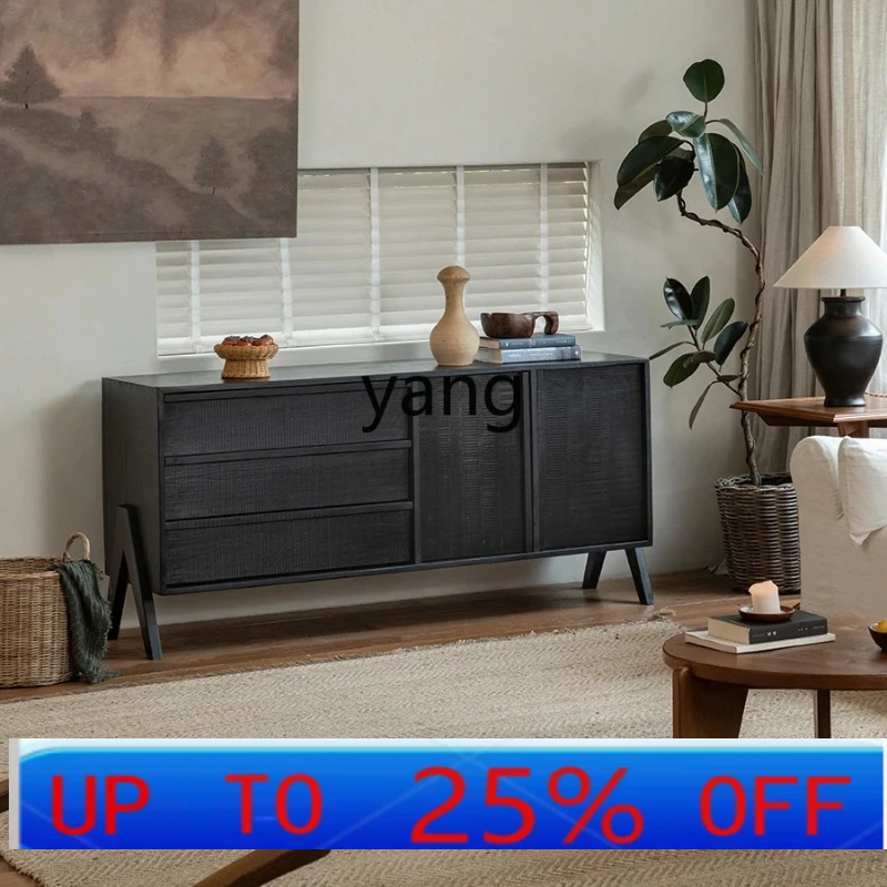 

LH solid wood carbonized black storage side cabinet B & B bedroom entrance chest cabinet