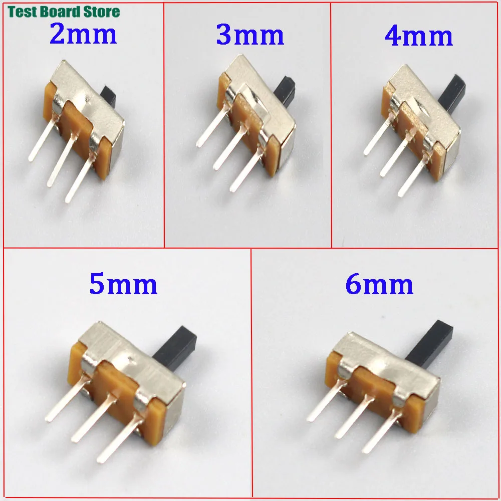 10/20/50/Pcs SS12D00 Interruptor on-off mini Slide Switch 3pin 1P2T 2 Position  toggle switch Handle length:2MM/3MM/4MM/5MM/6MM