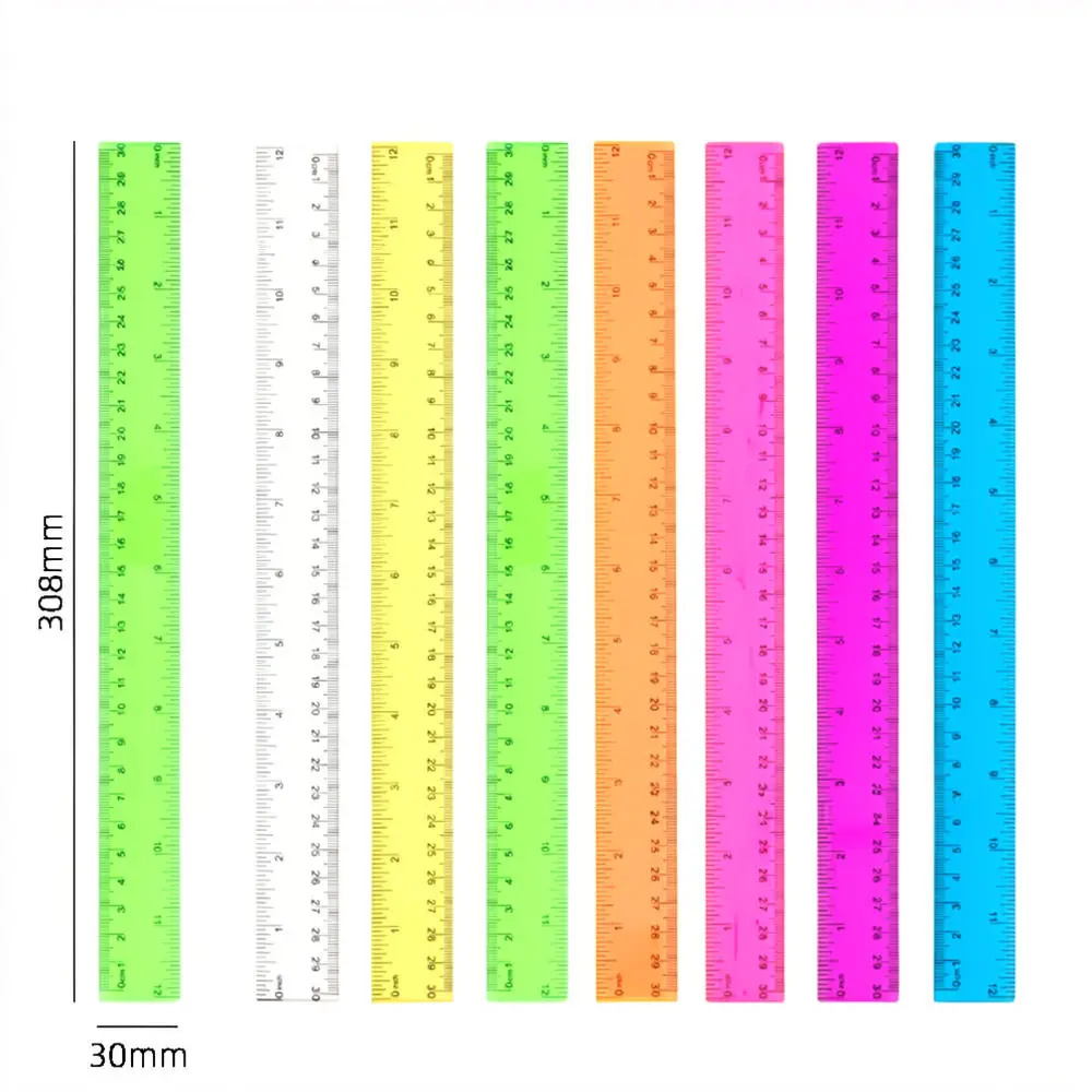 Professional Measuring Ruler 30cm Transparent Plastic Tool For Drafting School Office Stationery Drawing Precise Scales
