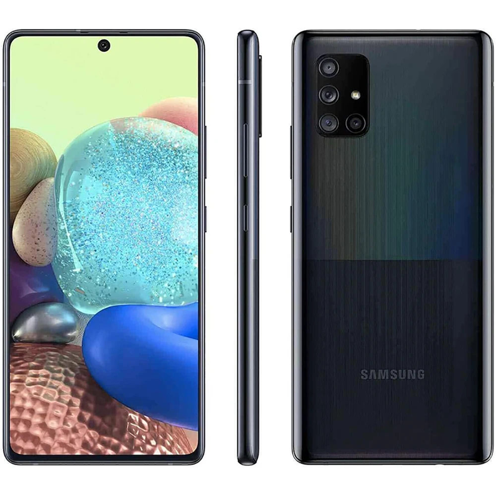 هاتف Samsung Galaxy A71 5G هاتف ذكي مجدد بشاشة 6.7 بوصة وذاكرة وصول عشوائي 6 جيجابايت وذاكرة قراءة فقط 128 جيجابايت إصدار أمريكي من سامسونج تحت شاشة بصمة 64 ميجابكسل 4500 مللي أمبير في الساعة