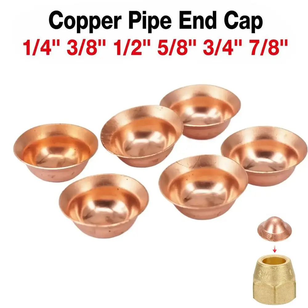 Easy Install Copper Copper Pipe End Cap Dome Shape Flared Design Flared End Cap AC Copper Cap Refrigerator Use