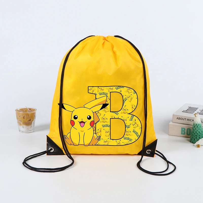 Sac à dos Pokémon pour garçons et filles, sac de proximité Wstring, sac à dos de sport étanche, poche Bundle, sacs de basket-ball Terdancing, cadeaux Anime, lettre de dessin animé