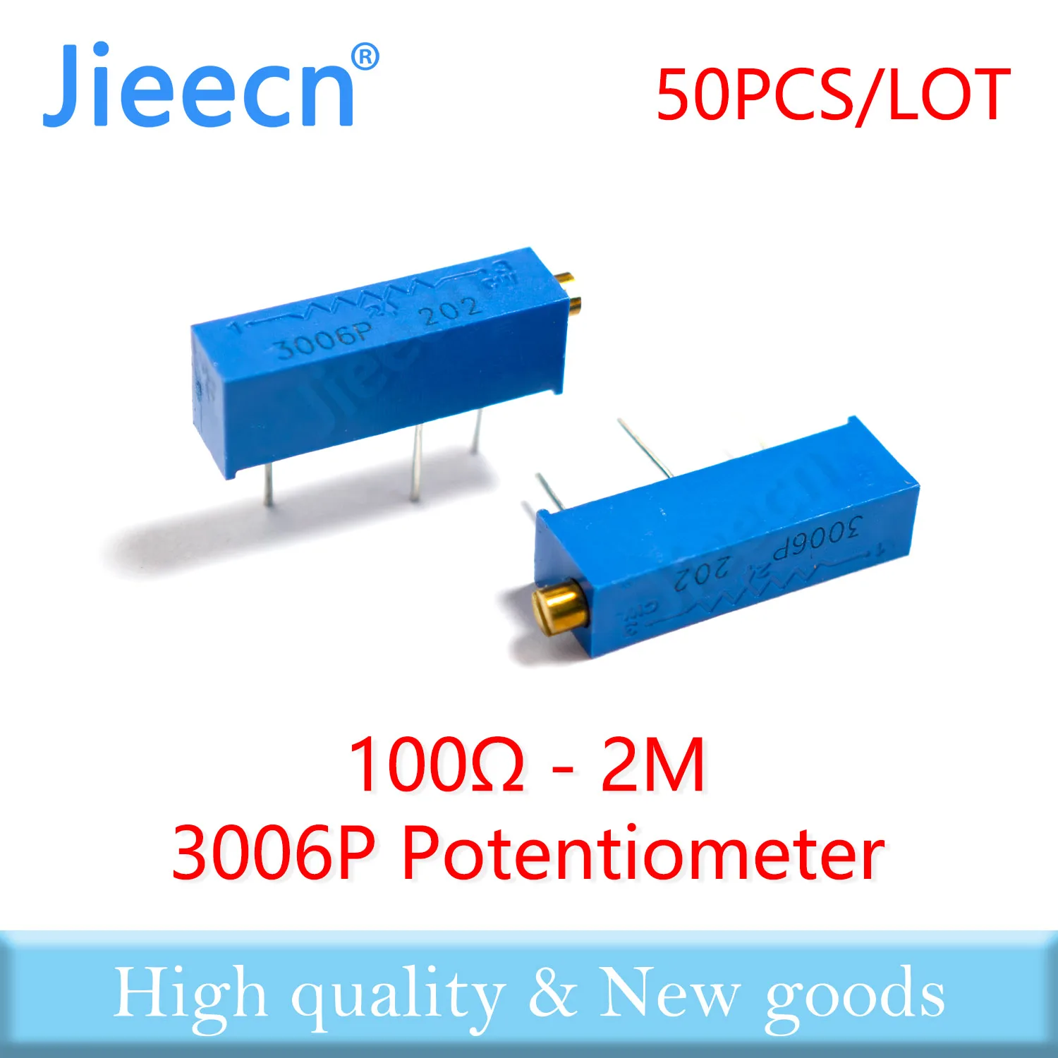 50PCS 3006P 100R-2M Trimming Potentiometer Chinese High Quality 3006P-1-101 201 501 102 202 502 103 203 503 104 204 504 105 205