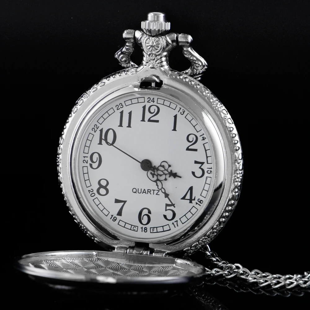 Silver Gold Fishing Theme Competition Perch Quartz Pocket Watch Retro Necklace Pendant Universal Gift for Boys and Girls