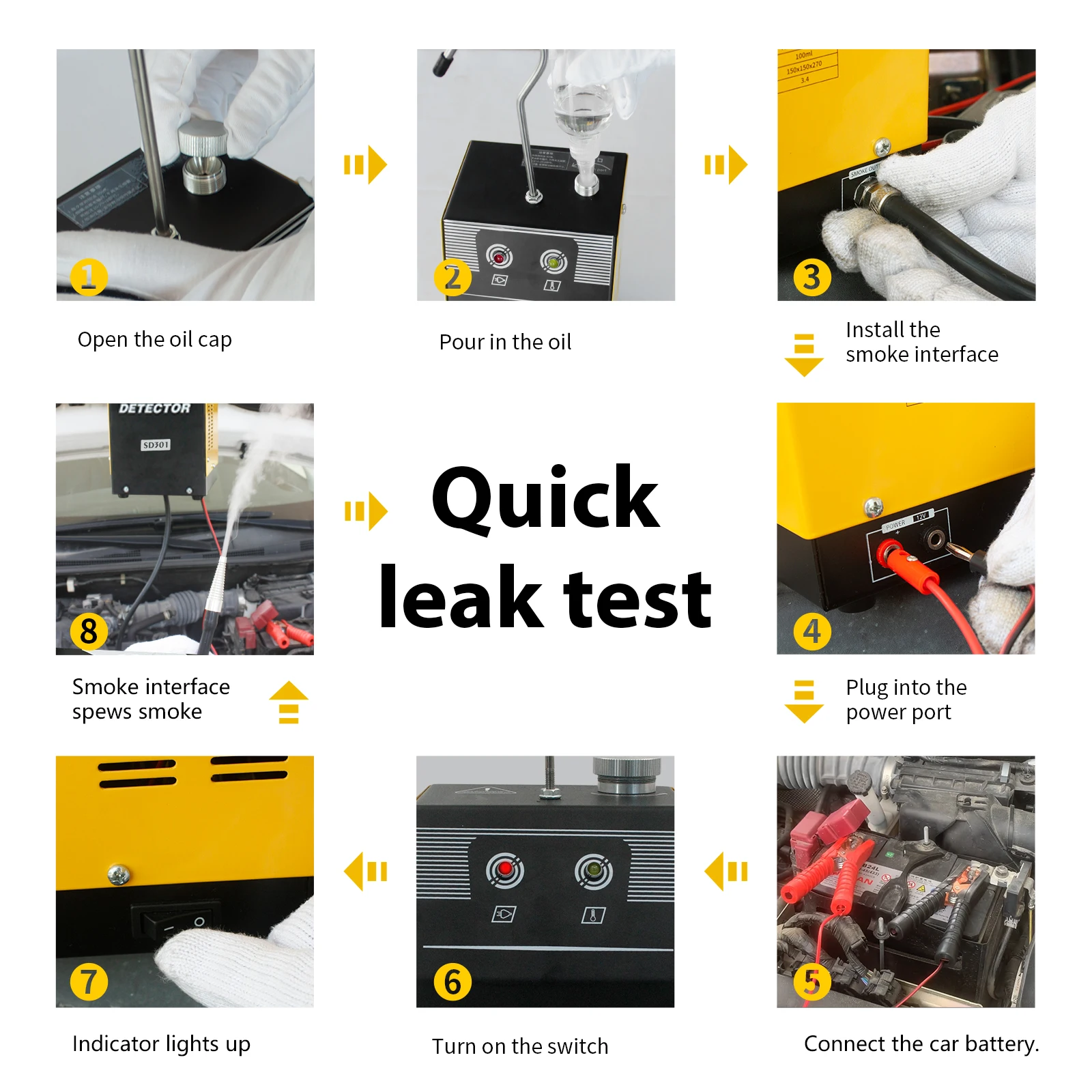 Solary SD301 EVap Pipe Smog Generator Detect Leakage Leak Tester Machine Smoke Leak Detector Car Smoke Machine