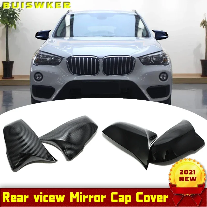 

2pcs Car Styling Excellent Black Mirror Cover Caps Carbon Fiber Pattern for BMW 2 Series Z4 X1 X2 F48 F49 F45 F46 F39 F53 G39