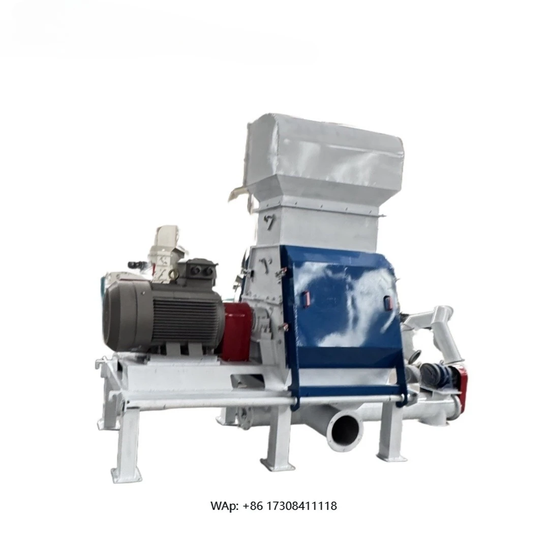 

High-efficiency double-rotor hammer grinder, electric machine and gear ultra-fine grinding, high-productivity wood crusher