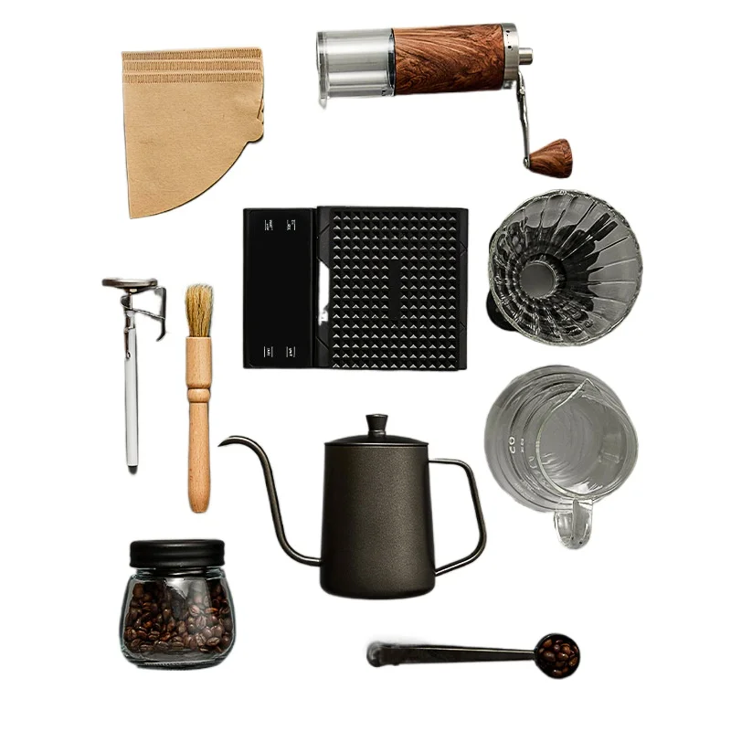 Full Set of Portable Coffee Outdoor Combination Gift Home American Gift Box Hand Brewed Coffee Pot Set
