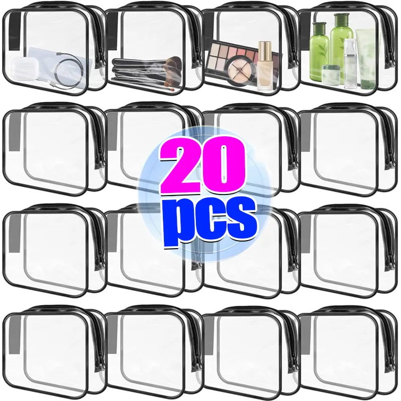 

1/20pcs Transparent PVC Storage Travel Organizer Clear Makeup Bag Beautician Cosmetic Bag Beauty Case Toiletry Bag Wash Bags