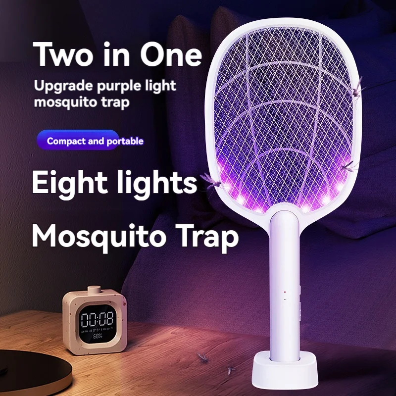 1pc, Electric Fly Swatter, Mosquito Swatter, Instant Fly Swatting Rechargeable Racket, Mosquito Killer, USB Rechargeable