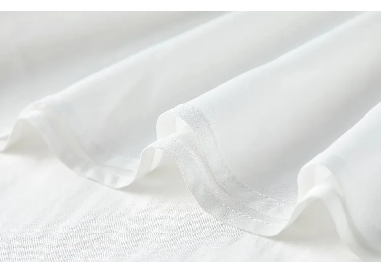 SENTUBILA Damen A-Linien-Kleid, weiß, V-Ausschnitt, asymmetrischer Schnitt, farblich abgesetzte Details, mit Perlen verziert, mit Bändern, kurze Puffärmel, Kleid 162LO5948 – Detail 36