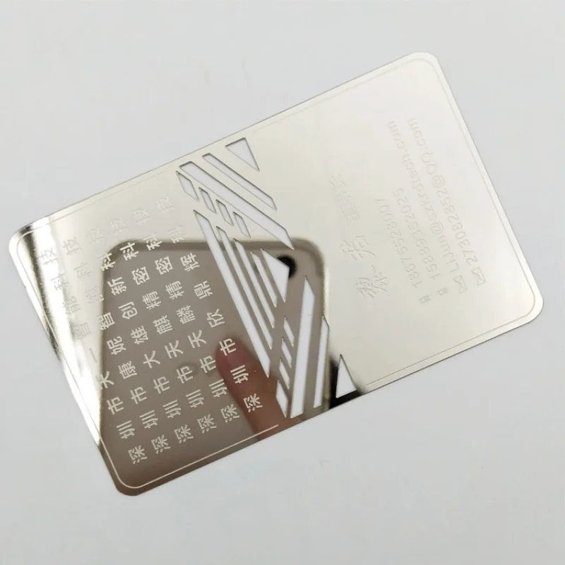 Custom..pieces.High Quality mirror business card metal business card