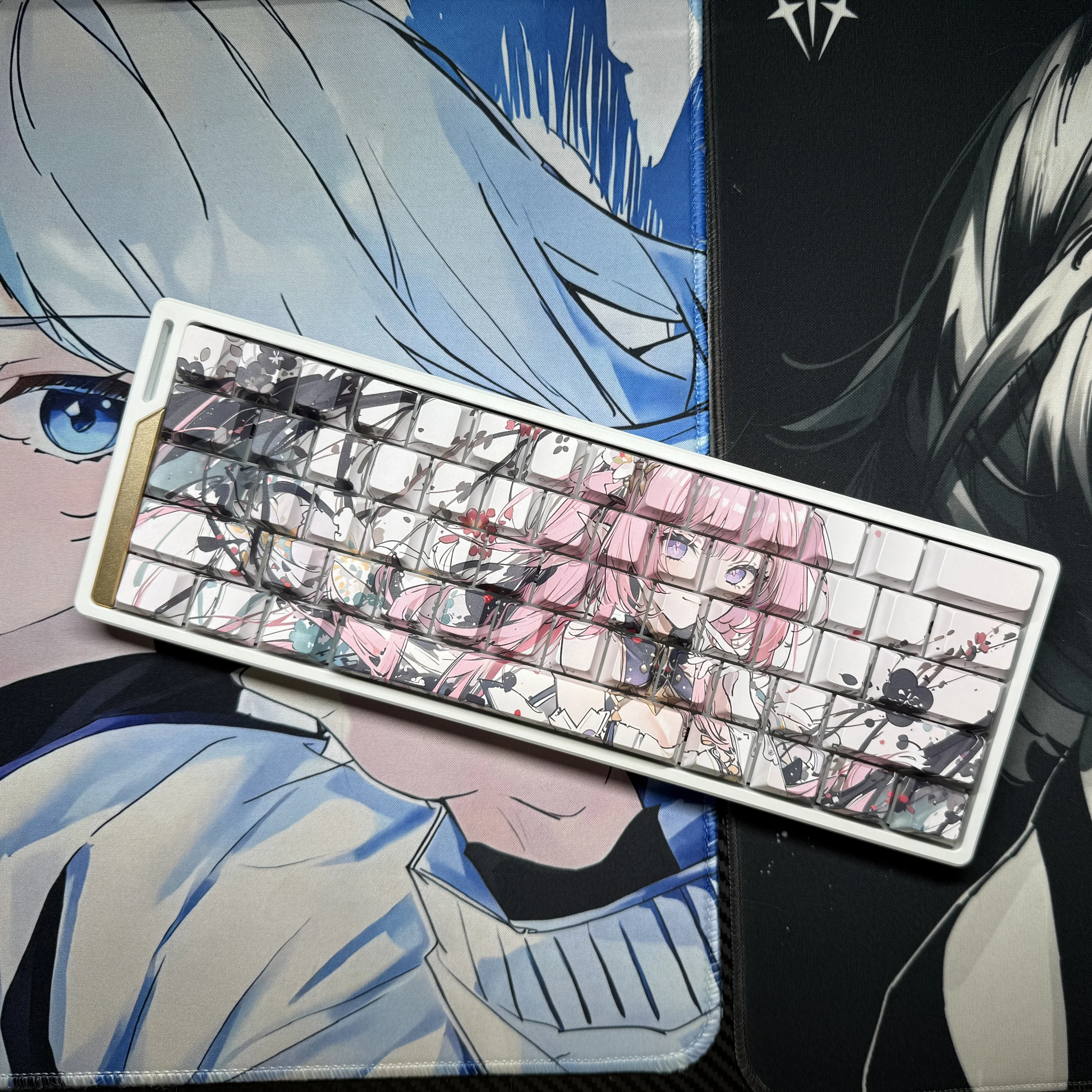 87 Keys Cute Anime Theme Keycaps Anime Key Cap PBT Cherry Profile Side Print Keycap Mechanical Keyboard Made68 Mad68 Wooting 60