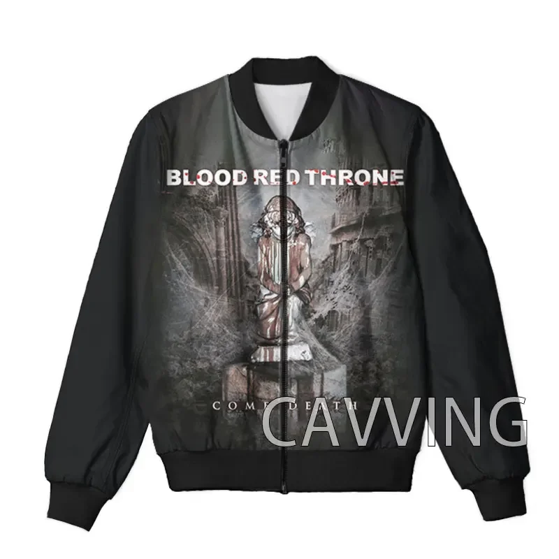 

CAVVING 3D Printed Blood Red Throne Band Zipper Bomber Jackets Men Overcoat Mens Coat Zip Up Jackets for Women/Men