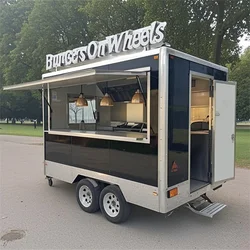 Fully Equipped Food Truck for Sale Europe Customized Concession Bubble Tea Coffee Vending Cart Mobile Kitchen Food Trailer