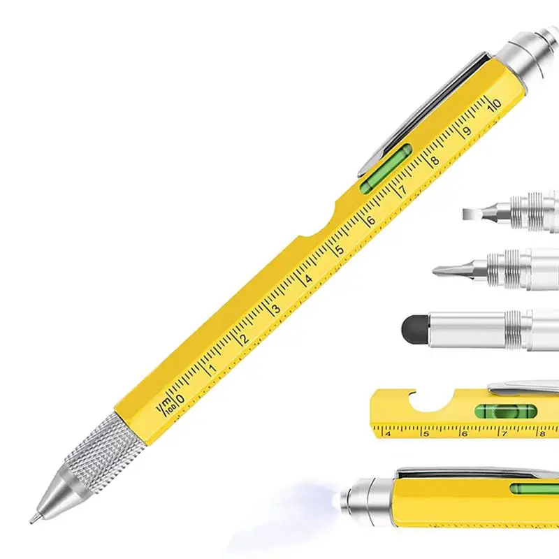 Multi-functional Pen 9 in 1 With Screwdriver Spirit Level Ballpoint Pen Mobile Phone Screen Touch Gadgets Construction Tools