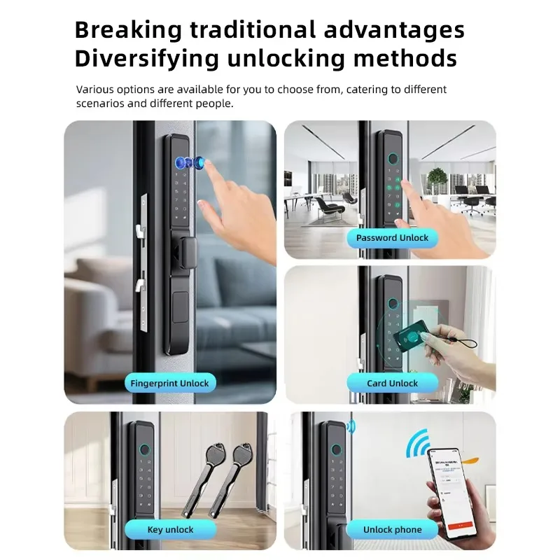 TUYA APP Smart Door Lock Waterproof Outdoor Electronic Smart Fingerprint Door Lock Smart Wood Door Home TTLOCK