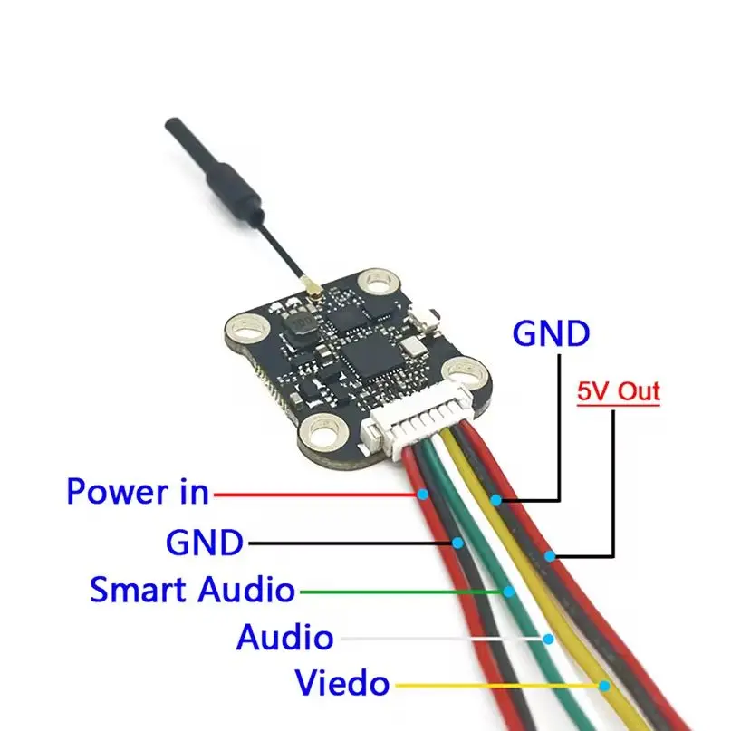 5.8G 1W VTX 48CH VTX Transmission Input Voltage 7-26V Transmission Power 0/100/200/400/1000mW IPEX4 Antenna