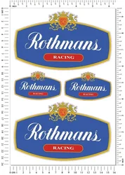 Rothmans-Autocollants de voiture de course de moto, insigne de logo classique de véhicule, décalcomanies de réglage pour Suzuki, Honda, Kawasaki, DucSauYamaha