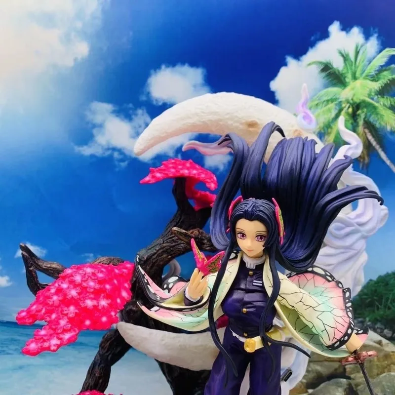 Statue de dessin animé Demon Slayer Kocho Shinobu, 39cm, lumineuse, en Stock, décoration de bureau, cadeau, nouveau ​ ​