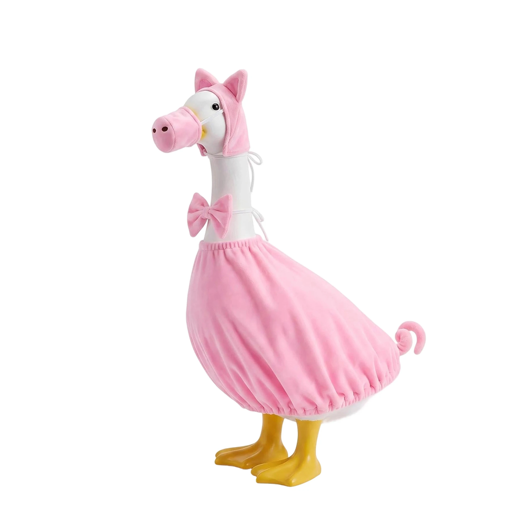 23 in Porch Goose Pig Costume Clothes with Tail Hat Bowtie 3 Pcs Set