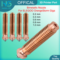 For ELEGOO OrangeStorm Giga Upgrade Bimetallic Brass Nozzle 300℃ High Temperature Printing 3D Printer Part More Wear-Resistant