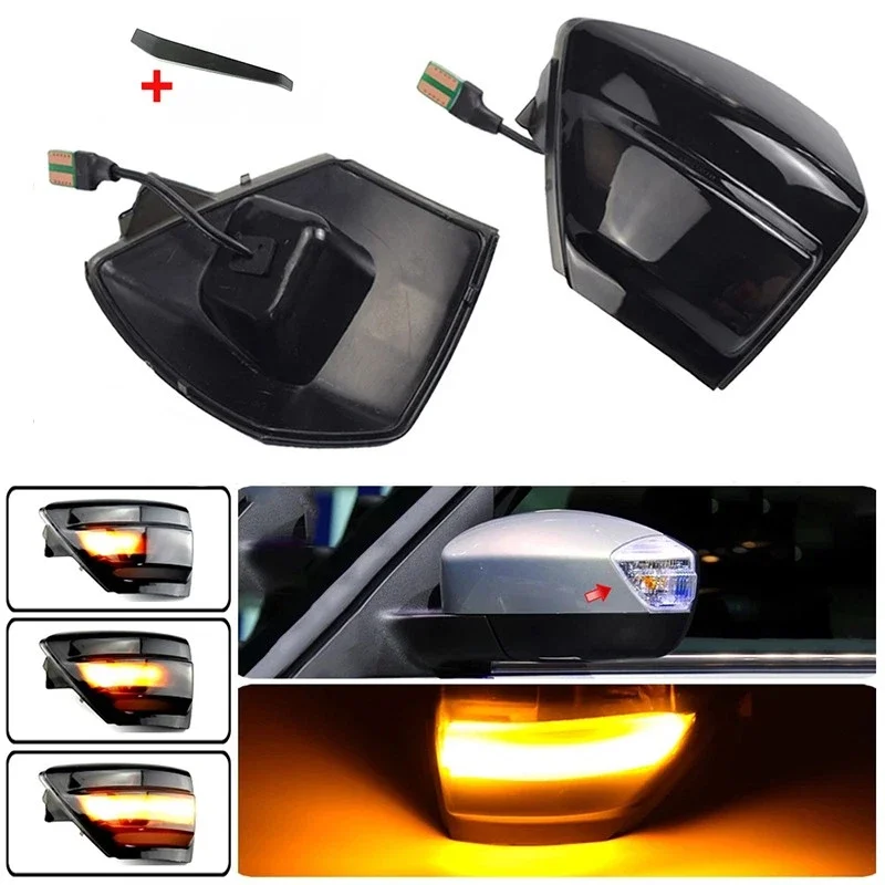 포드 S-Max C-Max Kuga C394 다이나믹 LED 사이드 미러 리피터 표시 등 내구성 자동차 부품 세트