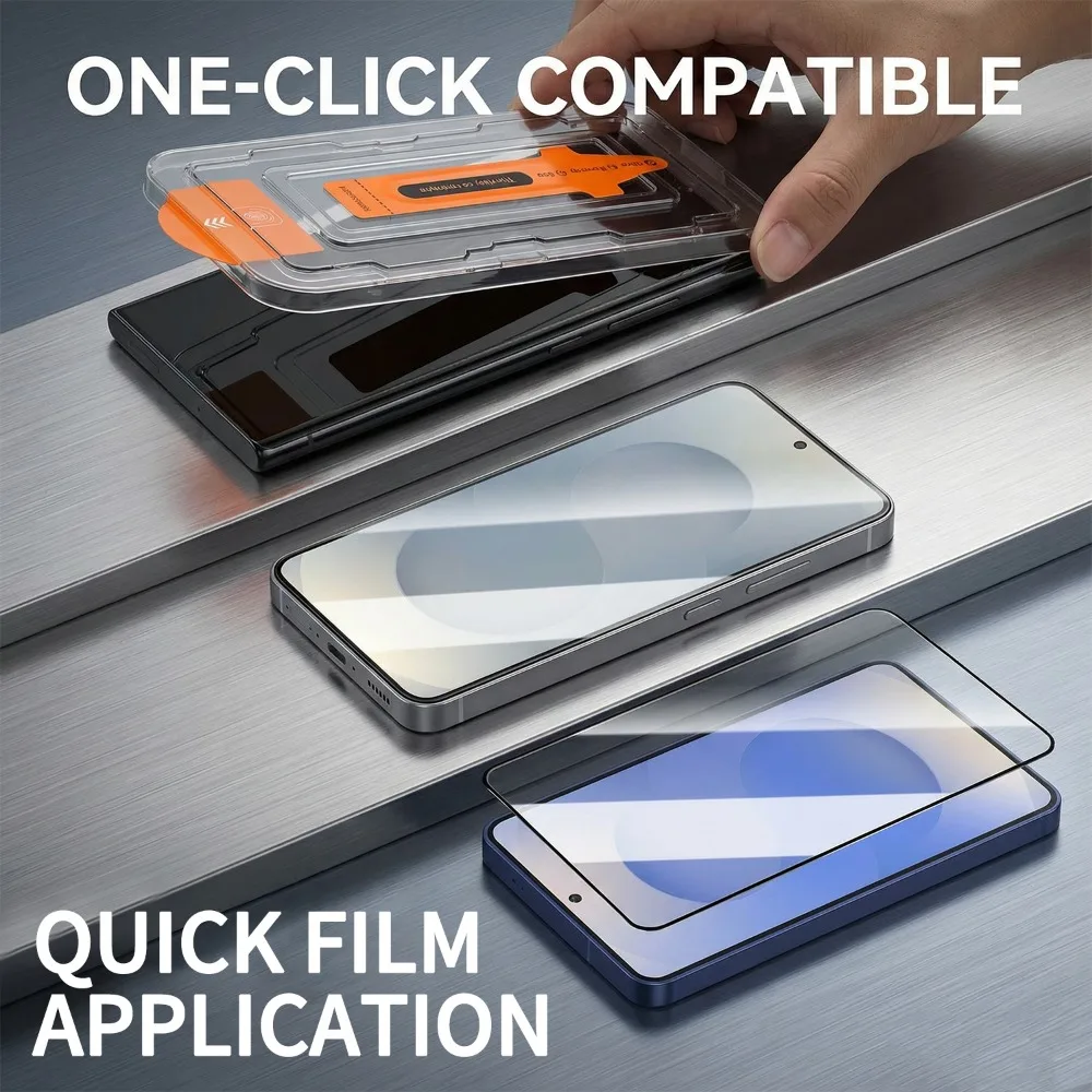 3-1 قطعة واقي شاشة من الزجاج المقسى مضاد للتجسس لهاتف سامسونج جالاكسي S26/S26 Plus/S26 فيلم إزالة الغبار سهل التركيب