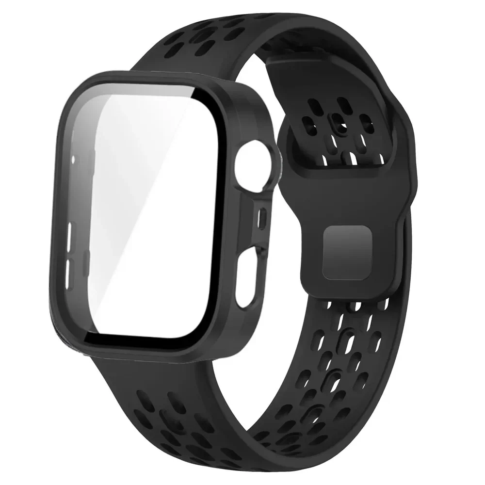 PCケース+シリコンバンド Huawei Watch Fit 3/4/4 Pro用 スクリーンプロテクターカバー ブレスレット Huawei Watch Fit 4/3用 フルカバーシェル