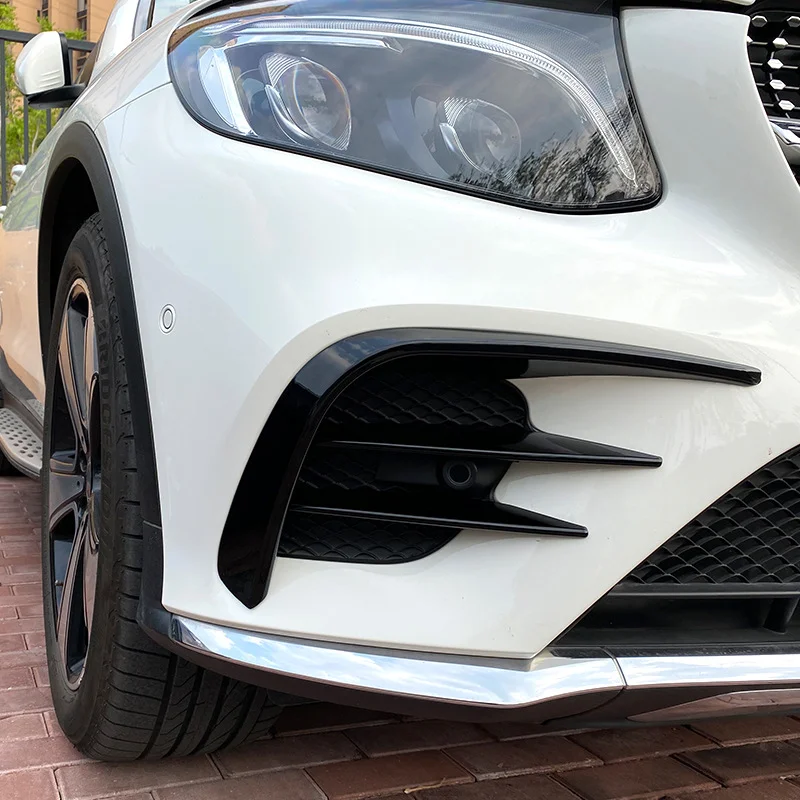 Fit For Mercedes Benz Accessories GLC Class GLC260 GLC300 GLC43 AMG X253 2016-2019 Front Bumper Splitter Canard Fog Light Trim