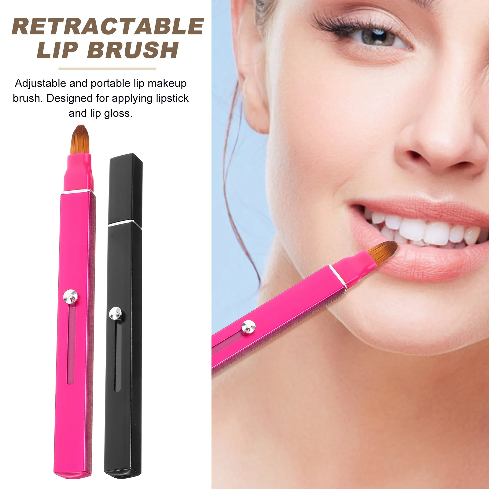 2 個の口紅アプリケーターワンド 再利用可能なリップブラシ 女性用 精密なメイクアップアプリケーション ポータブルデザイン リップクリームに最適