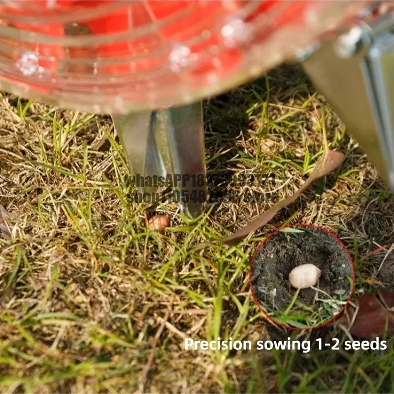 Multifunctional Hand-Push Drum Seeder - Small Sowing Machine for Corn, Peanuts, Soybeans & Vegetables