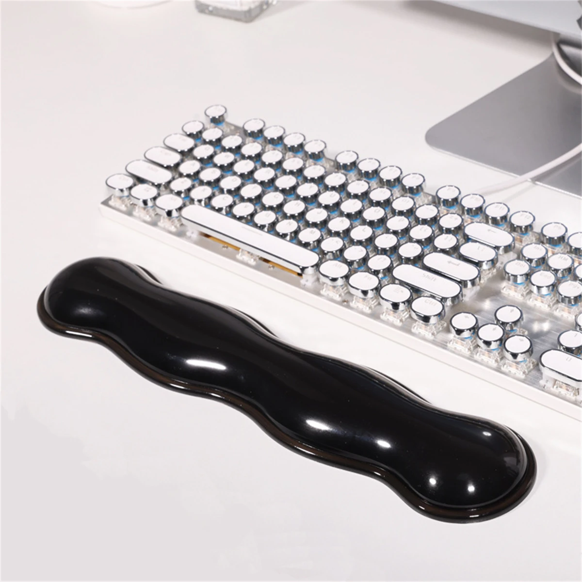 

Прозрачный силиконовый коврик для мыши с подставкой для запястья | Комфорт и защита | Сплошной цвет | Большой размер