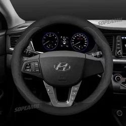 Car Steering Wheel Cover For Hyundai i10 i20 i30 i40 ix25 ix35 ix55 Tucson Palisade Kona Santa-fe Getz IONIQ Sonata Solaris Ceed