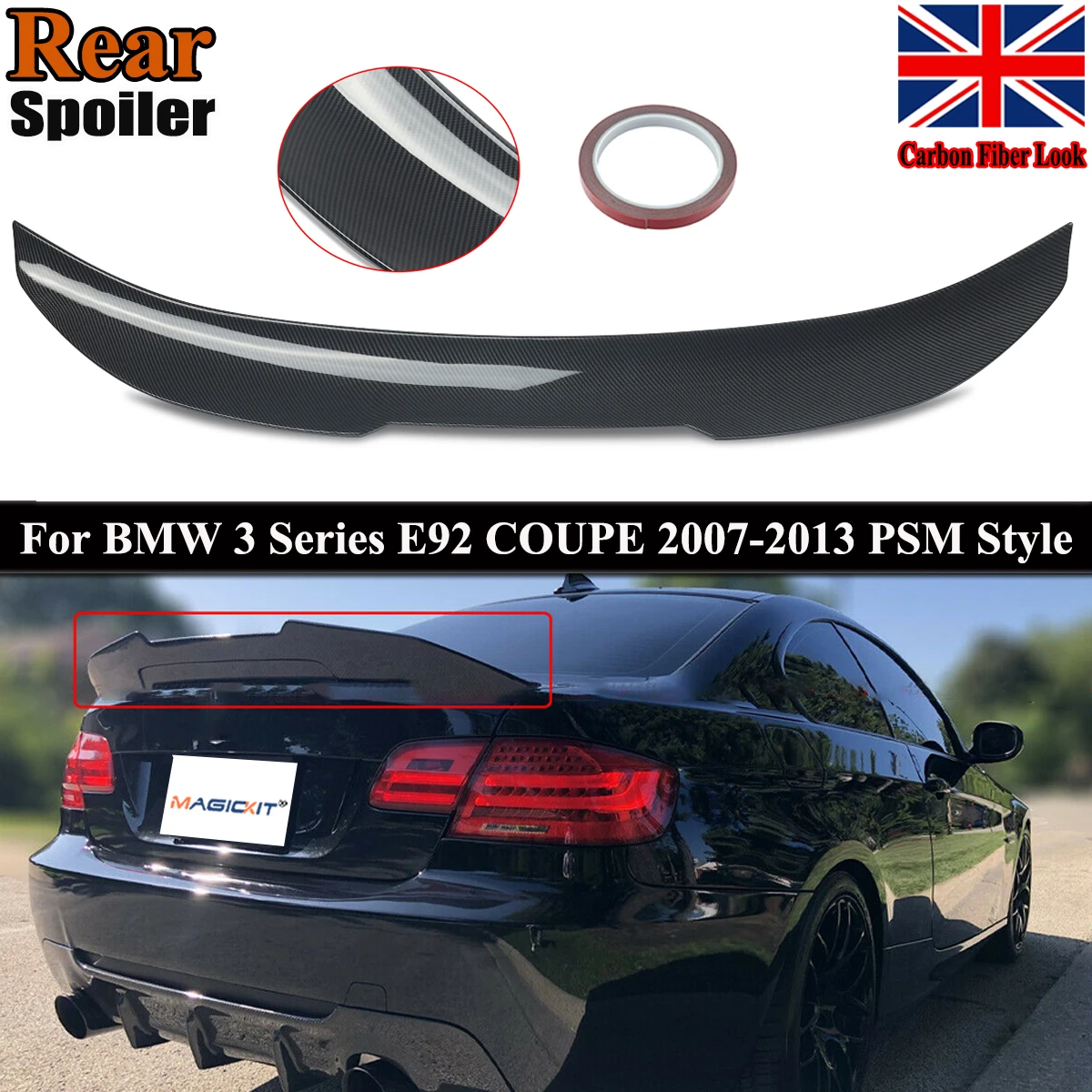 

M4 Style Rear Tail Wings Lip Glossy Black For BMW 3 Series E93 M3 Convertible 2006-2013 Rear Trunk Spoiler Magickit