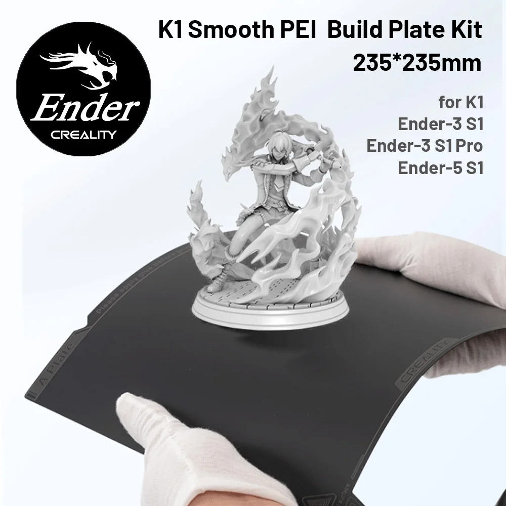 CREALITY K1 Smooth PEI Build Plate Kit 235*235mm Excellent Adhesion High Strength Wear Resistance For Ender-5 S1/ Ender-3 S1