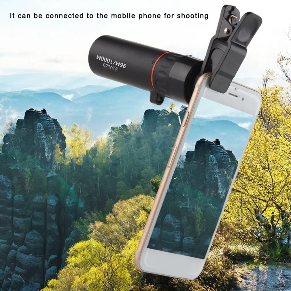 10x عدسة تلسكوبية مع كليب أحادي الجيب HD تلسكوب التركيز عقارب مجال رؤية واسع عرض الراحة دروبشيبينغ