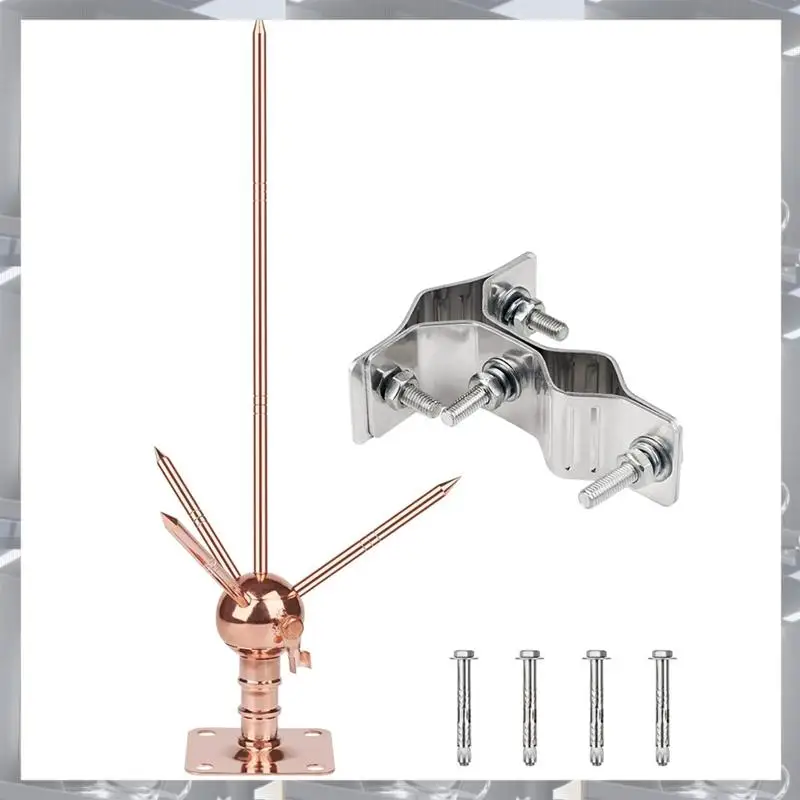 

Copper Brass Rod Kit Removable Protection Equipment System Forpole Top House Safety