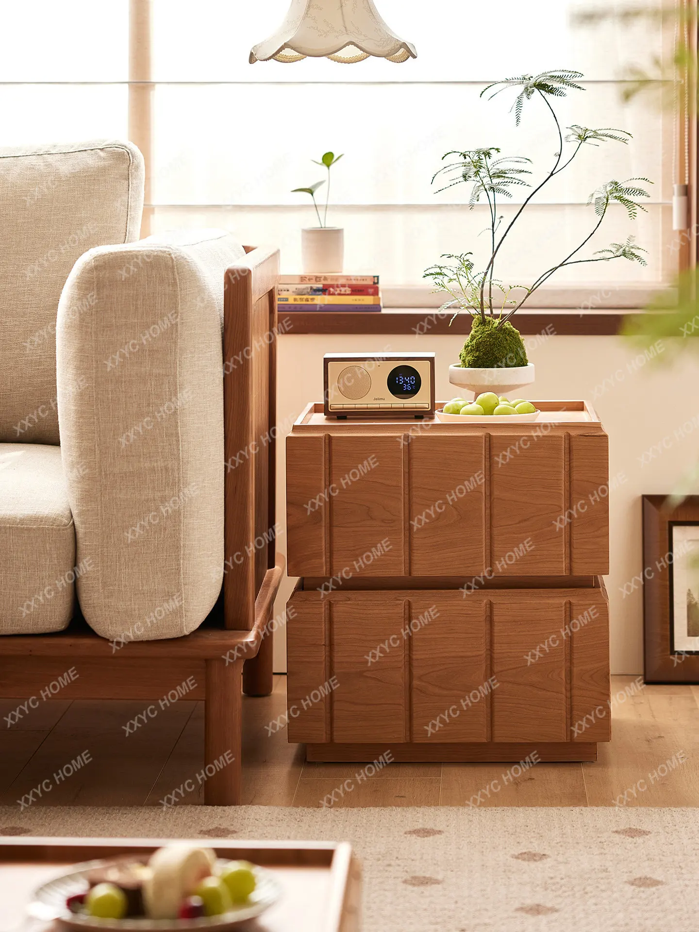 Stacked Module Combination Cabinet  Cherry Bedside Table Coffee Table
