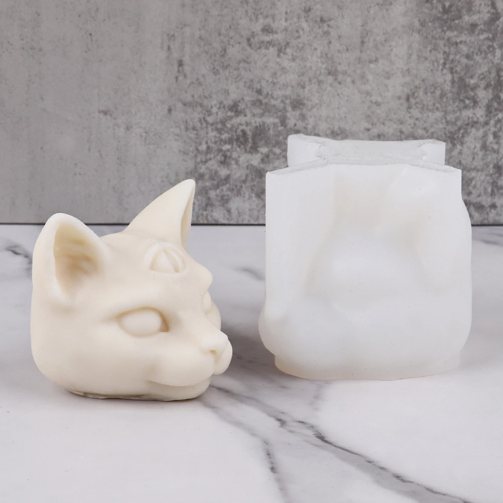 DIY Three Eyed Cat Candle Silicone Mold for Handmade Chocolate Decoration Gypsum Aromatherapy Soap Resin Plaster Aroma Mould