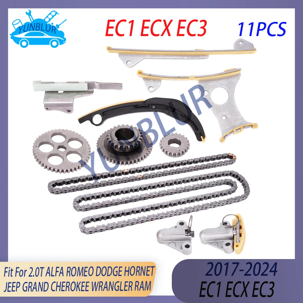 11PCS Enigne Parts Timing Chain Kit Fit 2.0 L Gas For 17-24 EC1 ECX EC3 ALFA ROMEO DODGE HORNET JEEP GRAND CHEROKEE WRANGLER RAM
