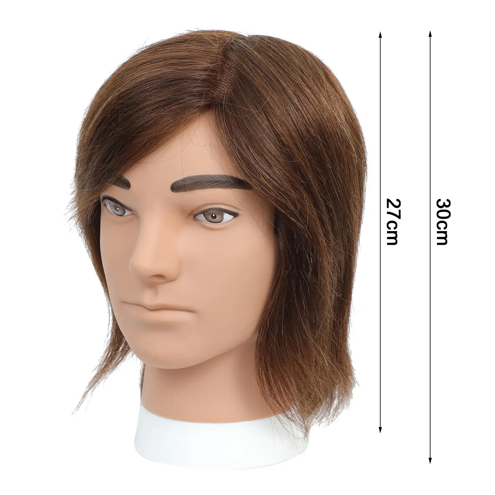 男性用マネキンヘッドヘア 理髪用 (長さ10.63インチ) 人毛付き